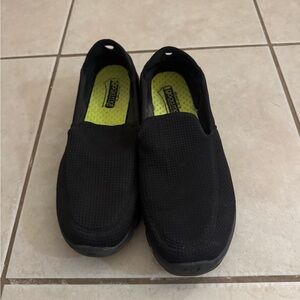 Skechers Men's Black Mesh Slip-Ons